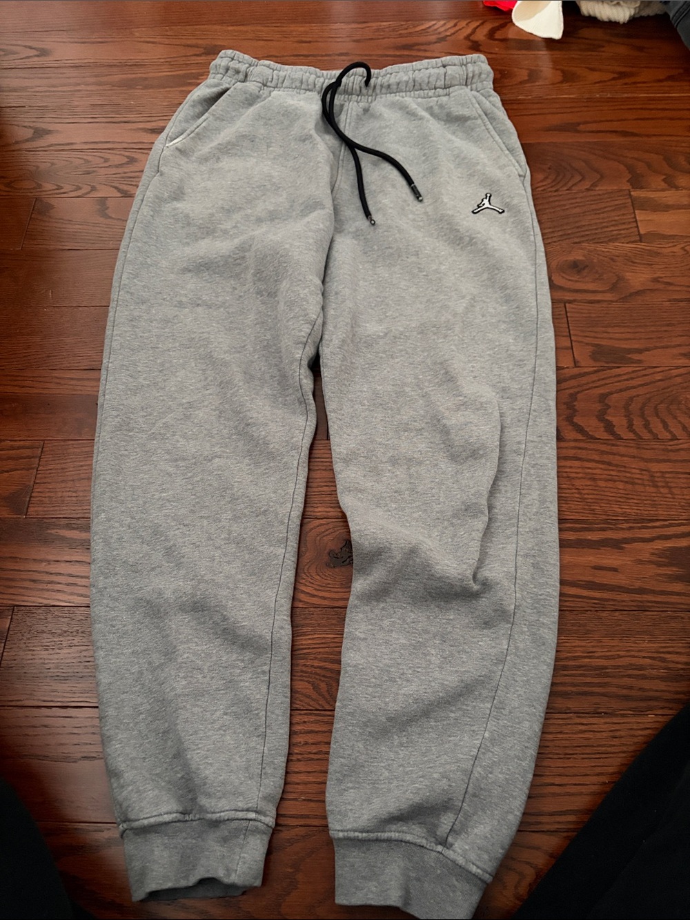 Jordan Gray Sweatpants with Black Drawstring and Jumpman
